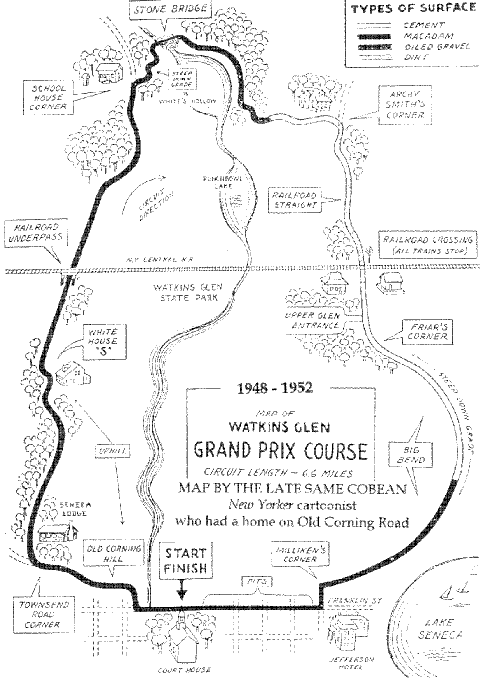 Map of Original Road Course circa 1948